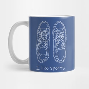 I like sports. Sneakers. White line art work Mug